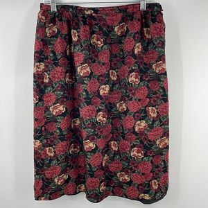 Vintage 90s Country Sophisticates Pendleton Burgundy Floral Skirt Measurements